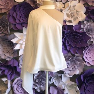 White one shoulder blouse